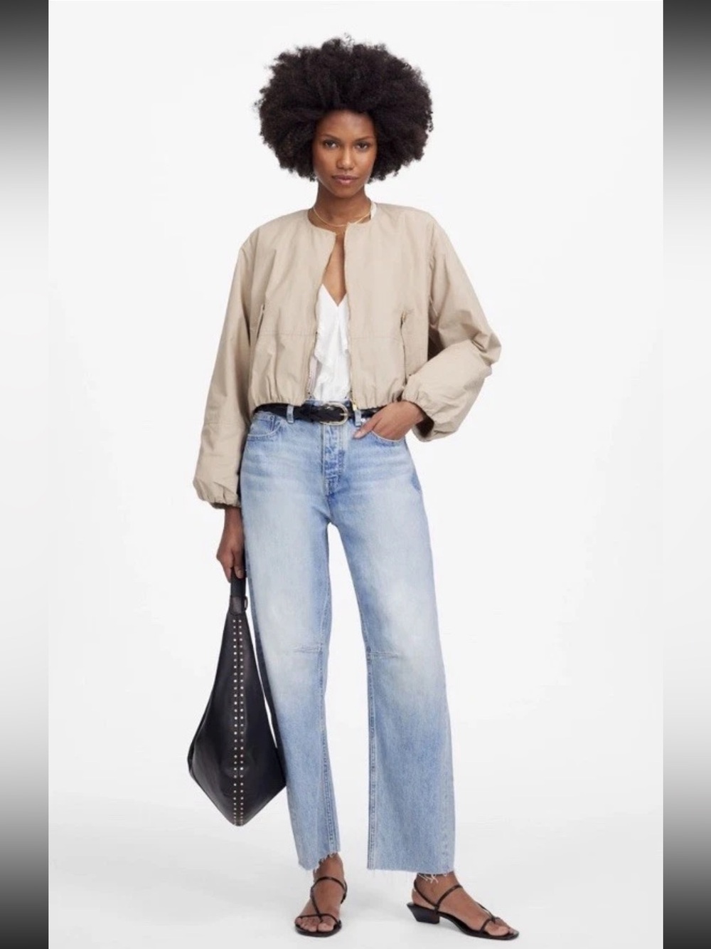 Madewell The Petite Darted Barrel-Leg Jean Edmonson Wash Rigid Sz 25